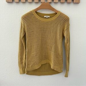 Madewell North Shore Pullover Loose Knit Crewneck Sweater Mustard Yellow XS